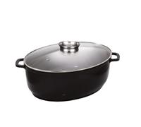 Cocotte ovale Jumbo 43 x 33 x 13,8 cm avec couvercle verre CERAMIQUE
