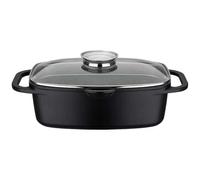 BAUMALU COCOTTE ROTISSOIRE FONTE ALU CERAMIQUE 33X21 CV VERRE *