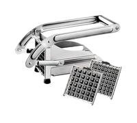 Baumalu – Coupe-frites ménager en acier inoxydable 12,5x26,5x11 cm 2 grilles (8/10 mm) 12 accessoires