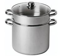 BAUMALU, Couscoussier inox 20 cm, capacité 5,8 litres, cuisson vapeur, compatible induction, taille 20 cm, couleur inox