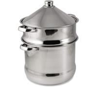 Baumalu - Couscoussier Tajine Inox - Ø20 cm - 6L - Tous Feux dont induction | Triple fond diffuseur, panier vapeur amovible et couvercle inox ; fait couscous et tajine, passe au lave-vaisselle, induction