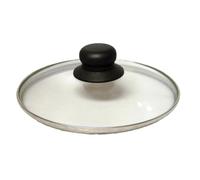 Baumalu, Couvercle en Verre Cerclé Inox 32 cm avec Bouton Bakélite - Couvercle Universel pour Casserole, Poêle, Marmite et Sauteuse - Argenté, Pratique et Durable