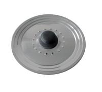 BAUMALU - Couvercle Multi-Degrés avec Trou Vapeur - Acier Inoxydable Haut de Gamme - Bouton Bakélite, Bord en Escalier - Pour Ustensiles de Ø22, 24 et 26 cm, Argente
