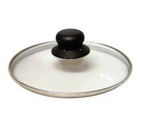 Baumalu Couvercle en verre cerclé inox – trou vapeur, bouton bakélite – Ø26 cm