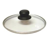 Baumalu Couvercle en verre cerclé inox – trou vapeur, bouton bakélite – Ø26 cm