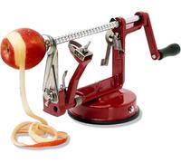 Baumalu, Éplucheur de pommes en métal, Rouge-Vin, dimensions 25,5 x 15 x 11 cm, avec ventouse pour fixation, poignée fixe, idéal pour une utilisation facile et efficace en cuisine