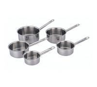Baumalu - Lot 5 Casseroles Inox Pro - Ø 12 à 20 cm - Bord Verseur | Triple fond diffuseur pour une chaleur homogène, bord verseur anti-goutte et manches rivetés ; ligne professionnelle 18/10
