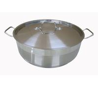 BAUMALU, Mijoteuse avec couvercle, en inox de qualité professionnelle, finition brossée, poignées rivetées robustes, cuisson homogène et sans accroche, 36 cm