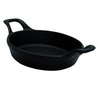 Baumalu, Mini plat à œufs rond, en fonte émaillée, excellente répartition de chaleur, design noir mat élégant, idéal pour œufs, tapas ou portions individuelles, 16 cm, noir
