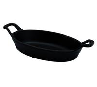 BAUMALU, Mini plat ovale en fonte noir mat 15 cm, cuisson homogène, design élégant, robuste et durable, taille 15 cm, couleur noir mat