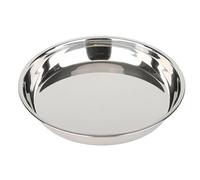 Baumalu, Plat à Four Rond en Acier Inoxydable, 38 cm, Couleur Argentée, Multifonction pour Cuisson et Présentation, Entretien Facile, Conçu pour Durer, 1 Pièce