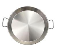 Baumalu, Plat à Paëlla en Acier Inoxydable, 40 cm, Compatible Tous Feux (Induction, Gaz, Électrique), Grande Capacité pour 9 Personnes, Anses Rivetées, Montée Rapide en Température