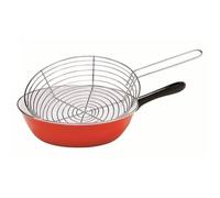 BAUMALU - Poêle à friture - acier émaillé - 26 cm - rouge