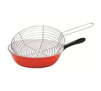 BAUMALU - Poêle à friture - acier émaillé - 26 cm - rouge