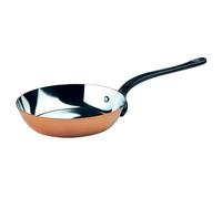 BAUMALU - Poêle - Cuivre Étamé - Tous Feux sauf Induction - Cuisson Rapide - Manche Fixe en Fonte - Design Traditionnel Français Made in Alsace - Ø24cm - Cuivre, Argent et Noir