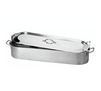 Baumalu, Poissonnière 60 cm en Acier Inoxydable Argenté, Ustensile de Cuisine Tous Feux y compris Induction, Poignées Métal, Idéale pour la Préparation de Poissons et Fruits de Mer