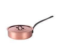 Baumalu - Sauteuse Cuivre Étamé - Ø 24 cm - Couvercle - Manche Fonte | Cuivre massif à conductibilité idéale, intérieur étamé et manche fonte riveté ; couvercle inclus, tous feux sauf induction