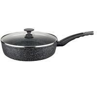 Baumalu - Sauteuse Granit Evolution 28 cm - Alu Forgé - Couvercle | Aluminium forgé anti-adhérent à chaleur homogène, couvercle verre pour surveiller ; garantie 5 ans, compatible induction