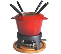 Service à fondue en fonte émaillée 6 personnes Baumalu D16.5 Rouge