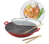 BAUMALU Wok fonte - 36 cm - Rouge