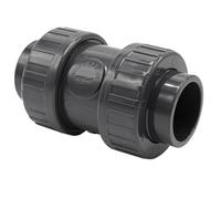Baumaxxe Clapet anti-retour PVC 63 mm à ressort I Valve anti-retour 2 pouces PN16 avec 2 manchons à coller I Anti-refoulement pour tuyauterie de piscine et bassin I bm086