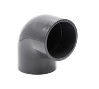 Baumaxxe Coude PVC 90° DN75 mm PN16 à coller - bm274 | Raccord PVC-U gris double manchon pour plomberie, piscine, bassin, arrosage et irrigation