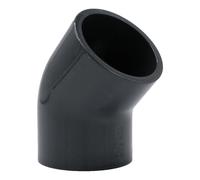 Baumaxxe Coude PVC-U 45° à coller 32 mm PN16 - bm063 | Raccord coude 45° en PVC-U gris à coller, pour plomberie piscine, arrosage, bassin, aquarium et évacuation.