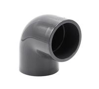 Baumaxxe Coude PVC-U 63 mm 90° PN16 Gris - bm084 | Raccord coudé 90° avec double manchon à coller, idéal pour plomberie piscine, irrigation, bassin et systèmes d’eau.