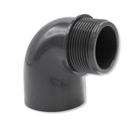 Baumaxxe Coude PVC-U 90° 50 mm Filetage Mâle 1 1/2 PN16 - bm208