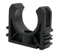 Baumaxxe I Lot de 10 colliers de fixation pour tuyau PVC 25 mm avec trou de vis I clip ouvert plastique noir I pour plomberie et tuyauterie de piscine pression/aspiration I bm159