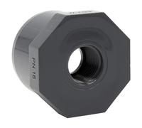 Baumaxxe Manchon réducteur PVC-U pression I 50 mm à coller vers 1/2" femelle (filetage intérieur) I avec méplat octogonal I raccord plomberie piscine et arrosage I bm182