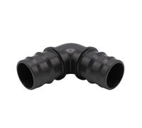 Baumaxxe Raccord coudé 90° pour tuyau 32 mm I Embout cannelé double 32 x 32 mm en polypropylène noir I Pour piscine bassin arrosage et circuits d’eau I bm202