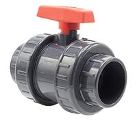 Baumaxxe Robinet à bille en PVC I 63mm I 2 pouce I pour manchons à coller et raccords Robinet d'arrêt Raccord de tuyau en PVC Vanne à bille pour la construction de piscines et de bassins I bm002