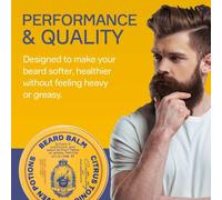 Baume À Barbe Pour Homme ¿ Conditionneur Pour Adoucir La Barbe, Nourrir La Peau, La Barbe Et Arrêter Les Démangeaisons De La Barbe ¿ Naturel, Vegan, Sans Cruauté ¿ Citrus Tonic (60 Ml)