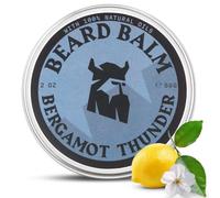 Baume à barbe pour hommes - Conditionneur à barbe sans rinçage avec beurre de karité, huiles d'argan et de jojoba (Bergamot Thunder)