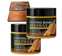Baume à la cire d'abeille pour planches à découper et billots de boucher, cire d'entretien pour ustensiles de cuisine en bois, baume nourrissant le bois, soin mensuel saladiers en (2pcs)