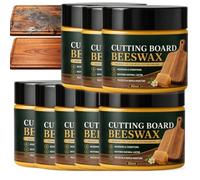Baume à la cire d'abeille pour planches à découper et billots de boucher, cire d'entretien pour ustensiles de cuisine en bois, baume nourrissant le bois, soin mensuel saladiers en (8pcs)