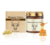 Baume à la Cire de Bœuf et au Miel, Crème Fouettée à Base de Graisse de Bœuf pour la Peau, Hydratant Naturel pour le Visage et le Corps - 100% Nourri à L'herbe, Crème Hydratante Biologique, 114 ML