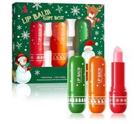 Baume A Levre,Lip Balm,3 PièCes Coffret Baumes à LèVres De NoëL,Oin Et Exfoliation Des LèVres,Hydratation Des LèVre SèChes,ModèLe De NoëL,Cadeau Parfait Pour L’Hiver Et Les Amis