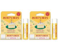Baume à lèvres Burt's Bees saveur Gâteau d'anniversaire, baume à lèvres hydratant à la cire d'abeille et à la vitamine E, 100% d'origine naturelle, 4,25 g (Lot de 2)