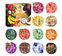 Baume à lèvres Complete - Lot de 12 baumes au beurre de karité, cire d’abeille et vitamine E, emballés individuellement, parfums assortis Coffret hydratant aux ingrédients naturels