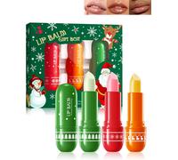 Baume À Lèvres De Noël-Set De 3 Lip Balm,Nourriture Durable Pour Les Lèvres,Hydratation Des Lèvres Sèches,1 Baume À Lèvres Teinté Et 2 Baumes À Lèvres Hydratants,Christmas Winter Lip Balm Set