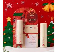 Baume à Lèvres de Noël，Soin lèvres rouge à Christmas Series，Hydratation des lèvres sèches, Coffret Cadeau et d'Anniversairepour Noël, (Rouge, 1PC)