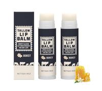 Baume à lèvres de Suif de Boeuf,Lip Balm,Baume a levre Hydratant à la Cire d'abeille et à la Vitamine E,Convient Pour La Peau Sèche,Vieillissant,Hydratant,Pour Tous Les Types De Peau 5 g (2pc)