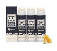 Baume à lèvres de Suif de Boeuf,Lip Balm,Baume a levre Hydratant à la Cire d'abeille et à la Vitamine E,Convient Pour La Peau Sèche,Vieillissant,Hydratant,Pour Tous Les Types De Peau 5 g (3pc)