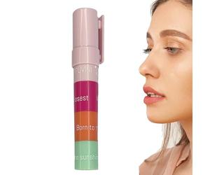 Baume à lèvres empilable quatre couleurs - Après-shampooing hydratant pour rouge à lèvres, ensemble brillant solide | Traitement hydratant naturel améliorant le volume et la brillance, réducteur de li