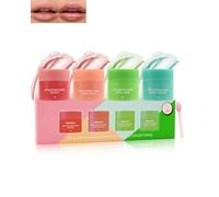 Baume à Lèvres Hydratant-4 Pièce Lip Balm Set, Masque Soin pour Les Lèvres, Naturel Nourrissante Lip Sleeping Mask Pour Réparateur et Améliorer les Ridules Lèvres, Nourrir les lèvres Sèches et Abîmées