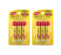 Baume à lèvres médicamenteux Carmex 250 ml (2 paquets de 3) - Protection solaire SPF 15 - Apaisant - Lip Balm