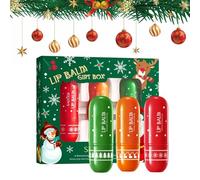 Baume à Lèvres Noël,3 Baume à Lèvres,Baume à Lèvres de Noël,lip balm,Christmas Winter Lip Balm Set,Roll On Lip Gloss,Noël Huile À Lèvres Transparente,Lèvres Sèches et Craquelées