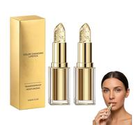 Baume à Lèvres Réactif au pH, Soin Hydratant Teinté Rose, Tenue San (2 pc) | hydratante sans transfert, effet rose brillant, soin léger pour lèvres sèches et mûres，Rouge à Lèvres Transparent Changeant